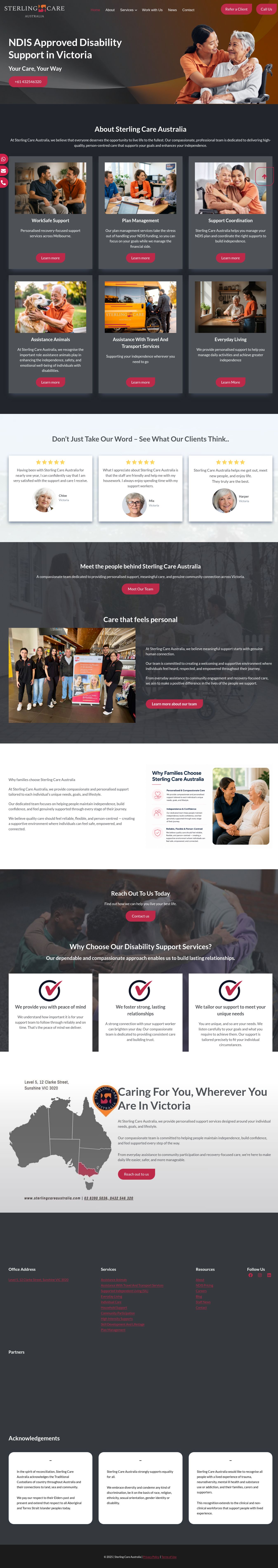 Sterling Care Australia website and brand system