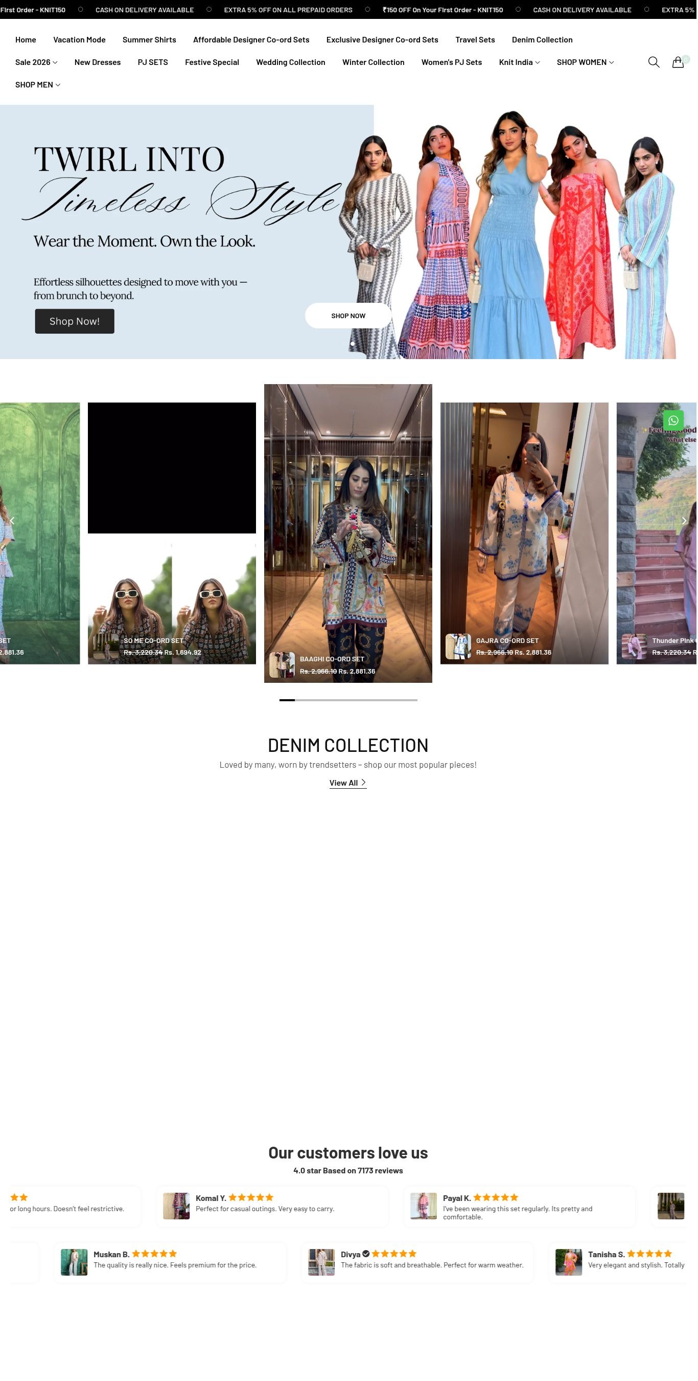 Knitnap scrolling desktop homepage